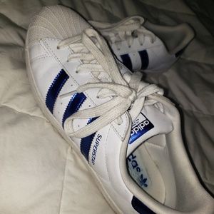 Metallic Blue Adidas Superstars